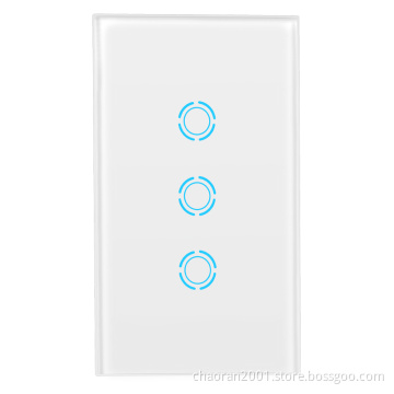 Chaoran Smart Switch WiFi Wireless Support Google Home 3 Gang Touch Switch US